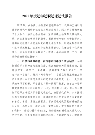 2025年度述学述职述廉述法报告