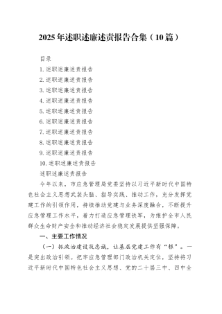 2025年述职述廉述责报告合集（10篇）