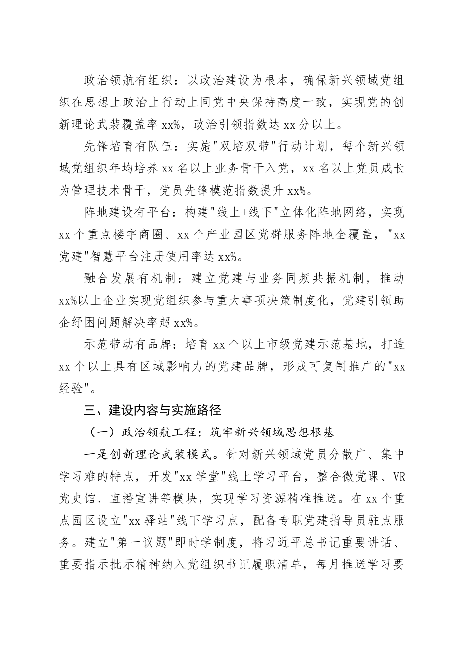 XX地区党建 五有新兴领域党建创新项目申报书_第2页