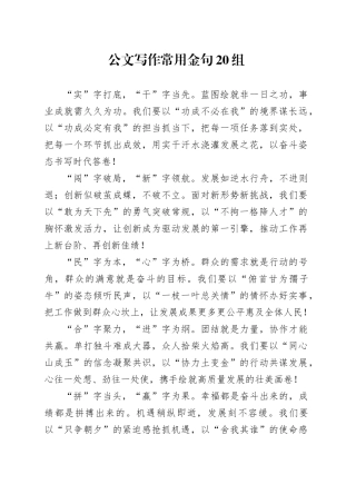 公文写作常用金句20组