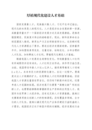 厚植现代化建设人才基础