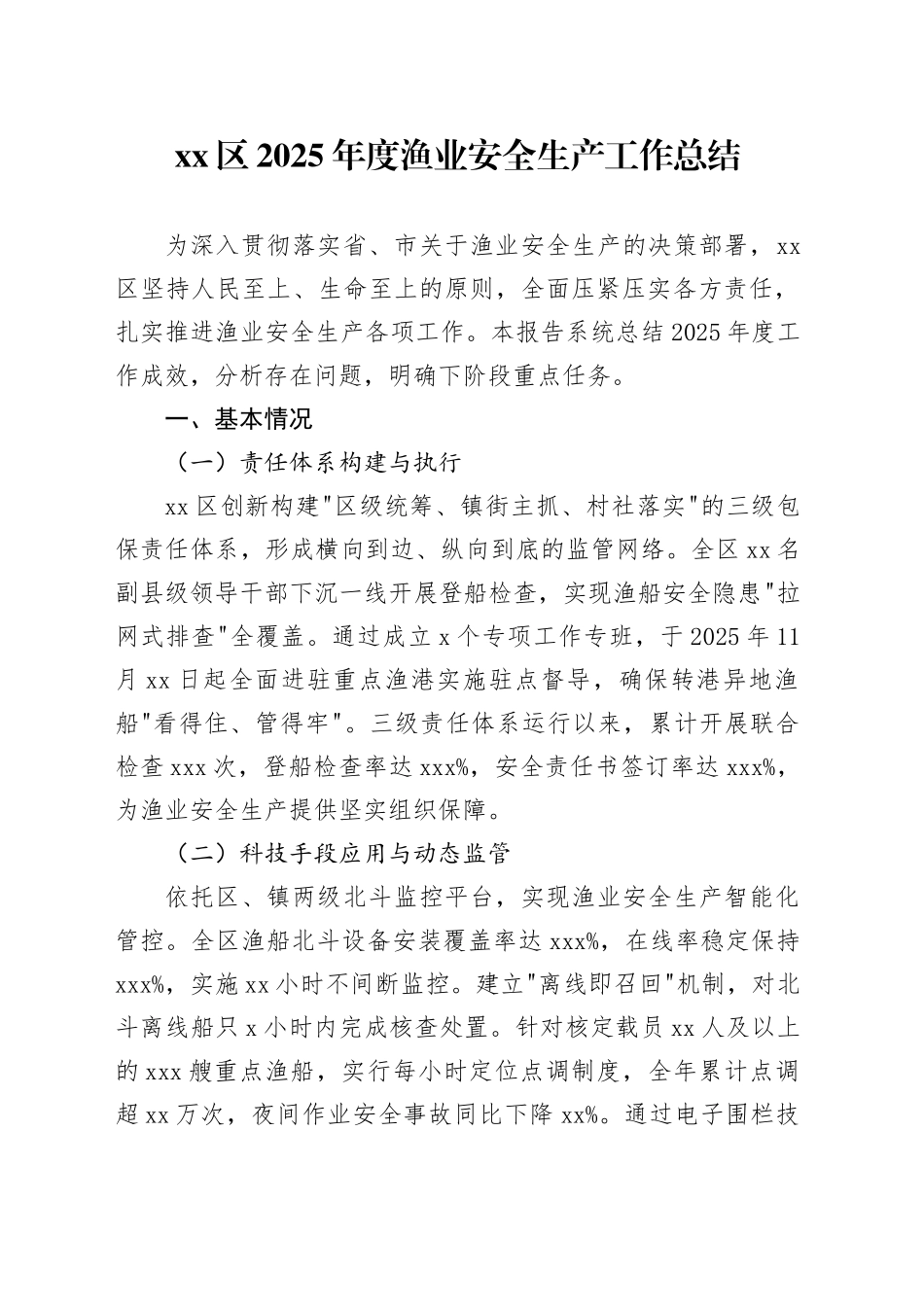 区2025年度渔业安全生产工作总结_第1页