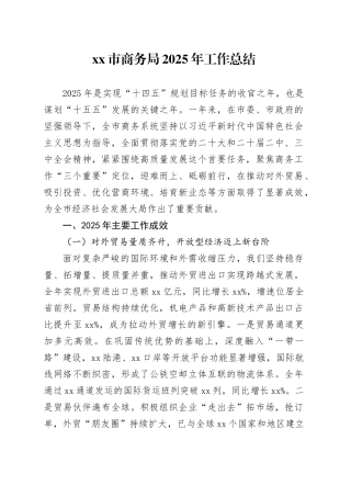市商务局2025年工作总结