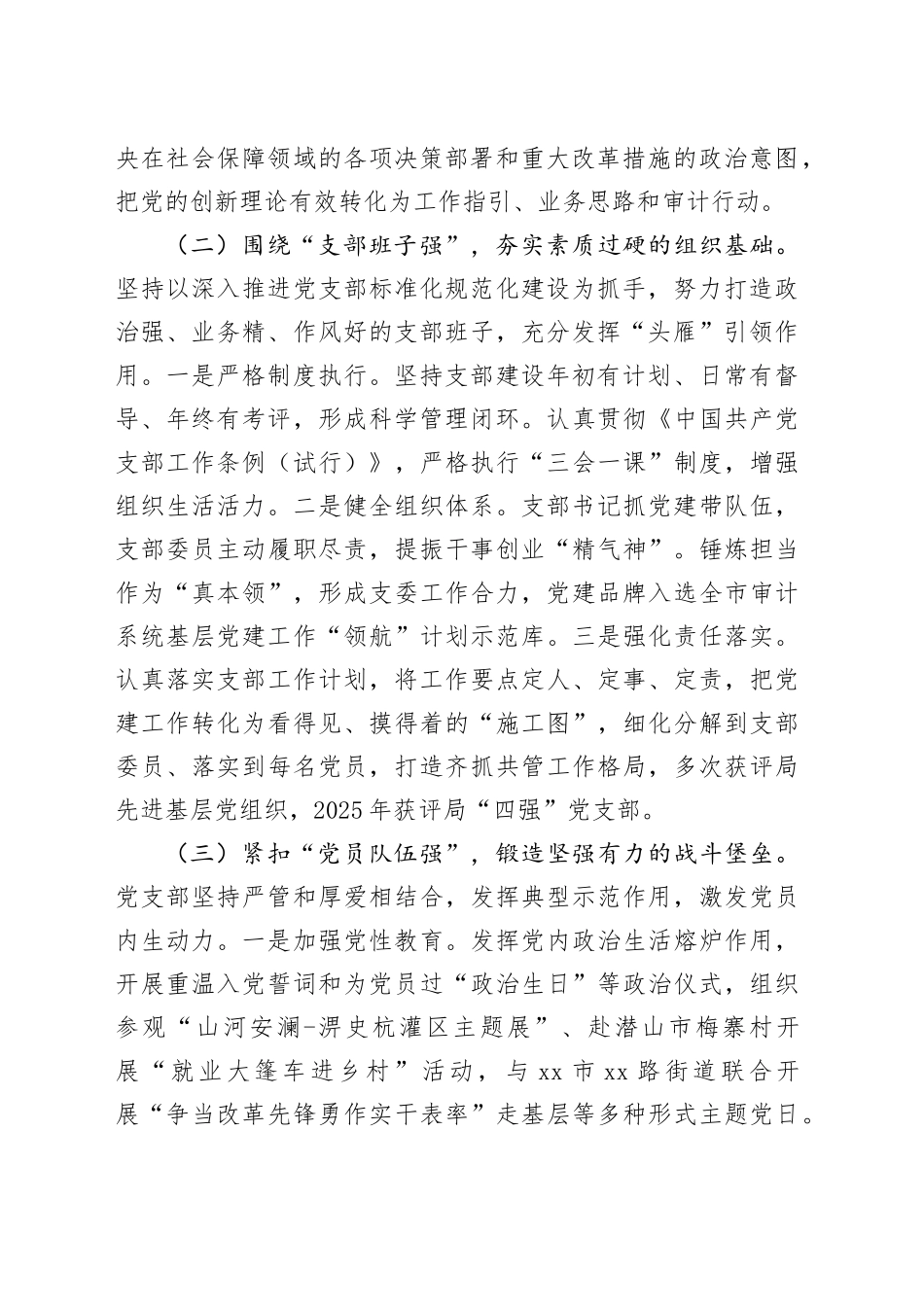 市审计局党支部抓基层党建工作总结_第2页