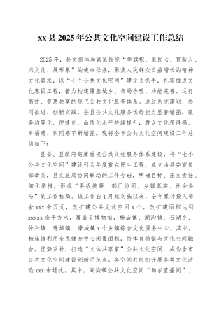 县2025年公共文化空间建设工作总结