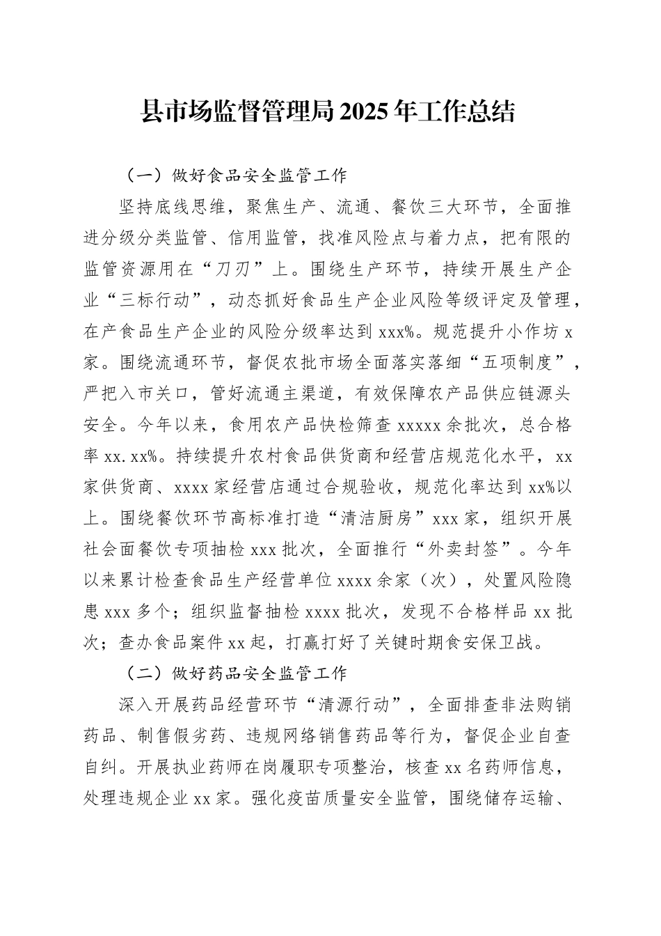 县市场监督管理局2025年工作总结_第1页