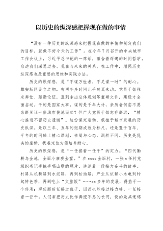 以历史的纵深感把握现在做的事情