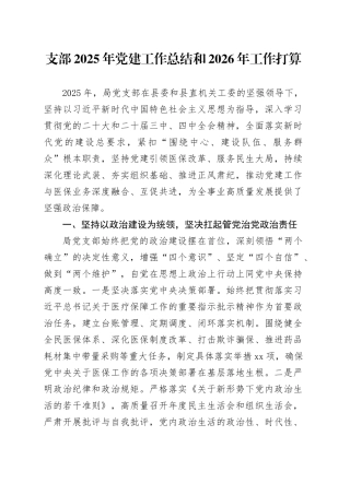 支部2025年党建工作总结和2026年工作打算20251121