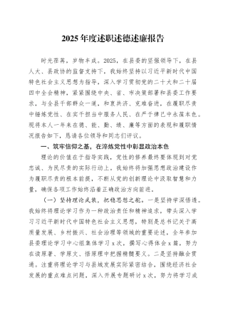 2025年度述职述德述廉报告