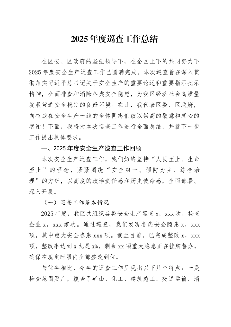 2025年度巡查工作总结_第1页