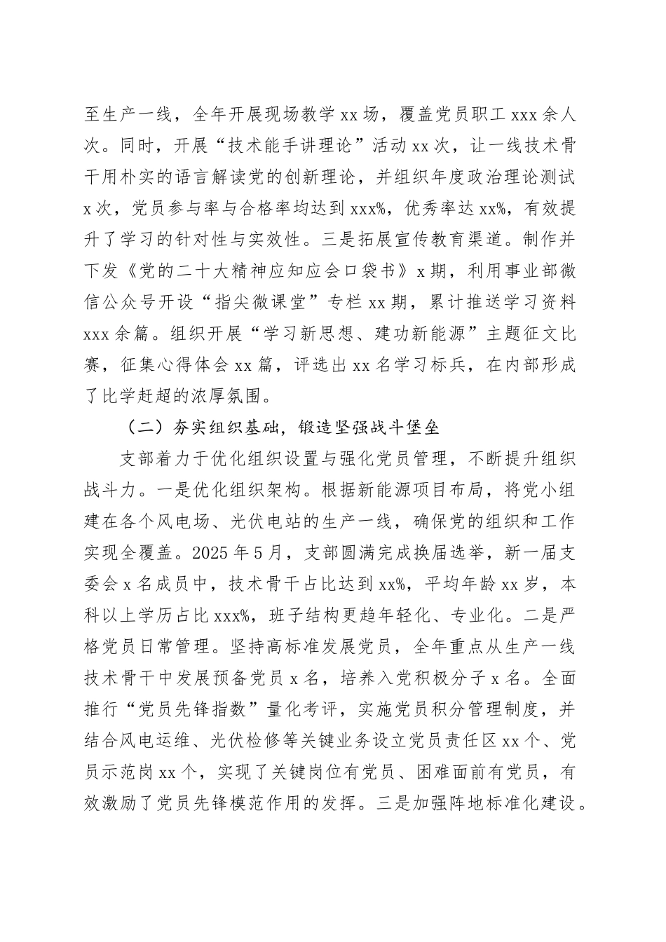 公司新能源事业部党支部书记2025年度抓基层党建工作述职报告_第2页