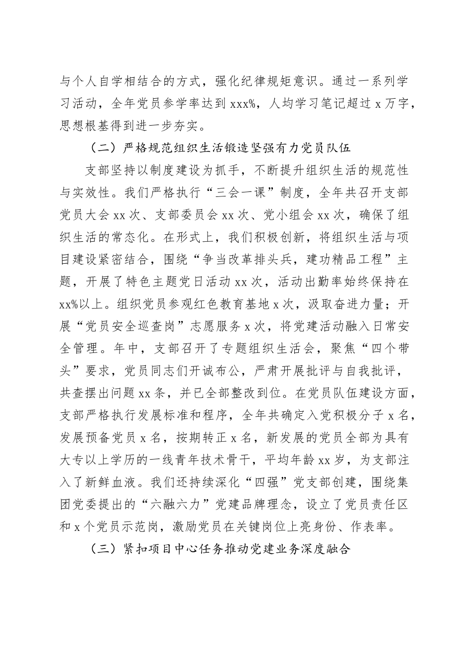 集团XX项目党支部2025年度党建工作述职报告20251212_第2页