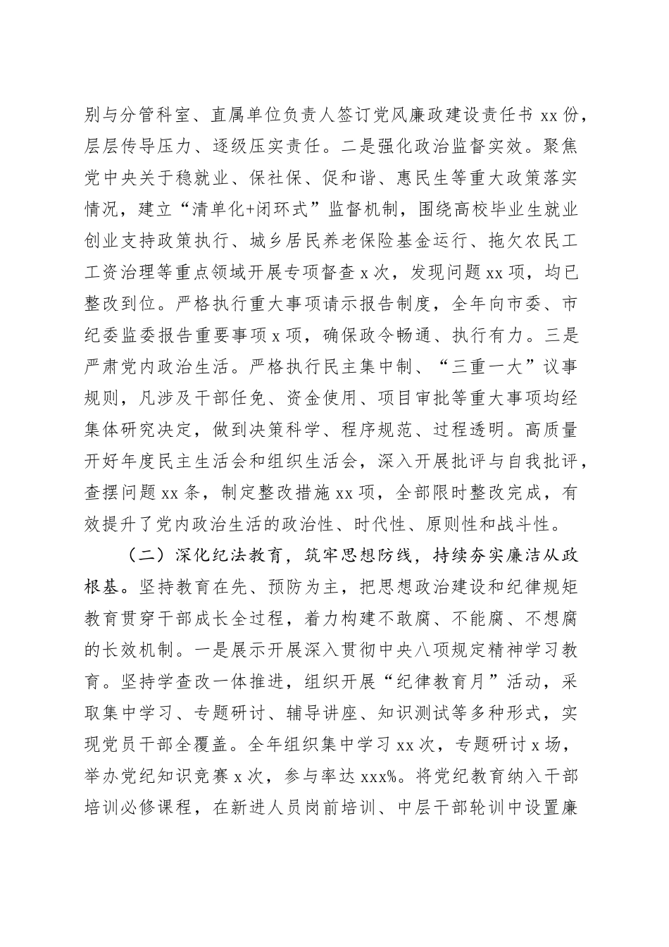 市人社局党组2025年党风廉政建设工作总结20251210_第2页