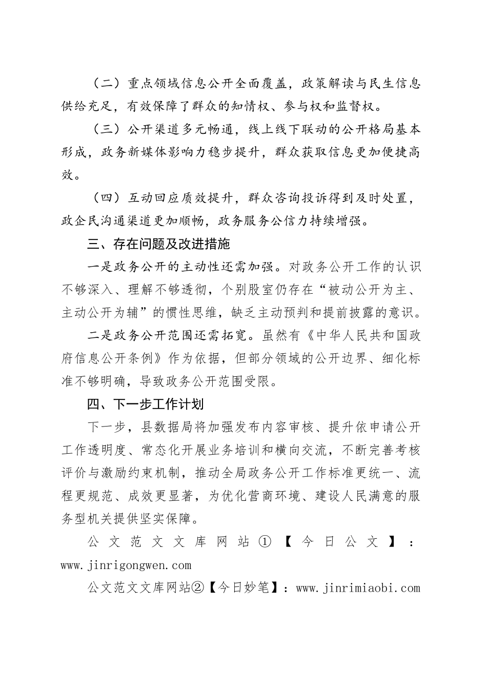 县数据资源管理局2025年度政务公开工作总结_第2页
