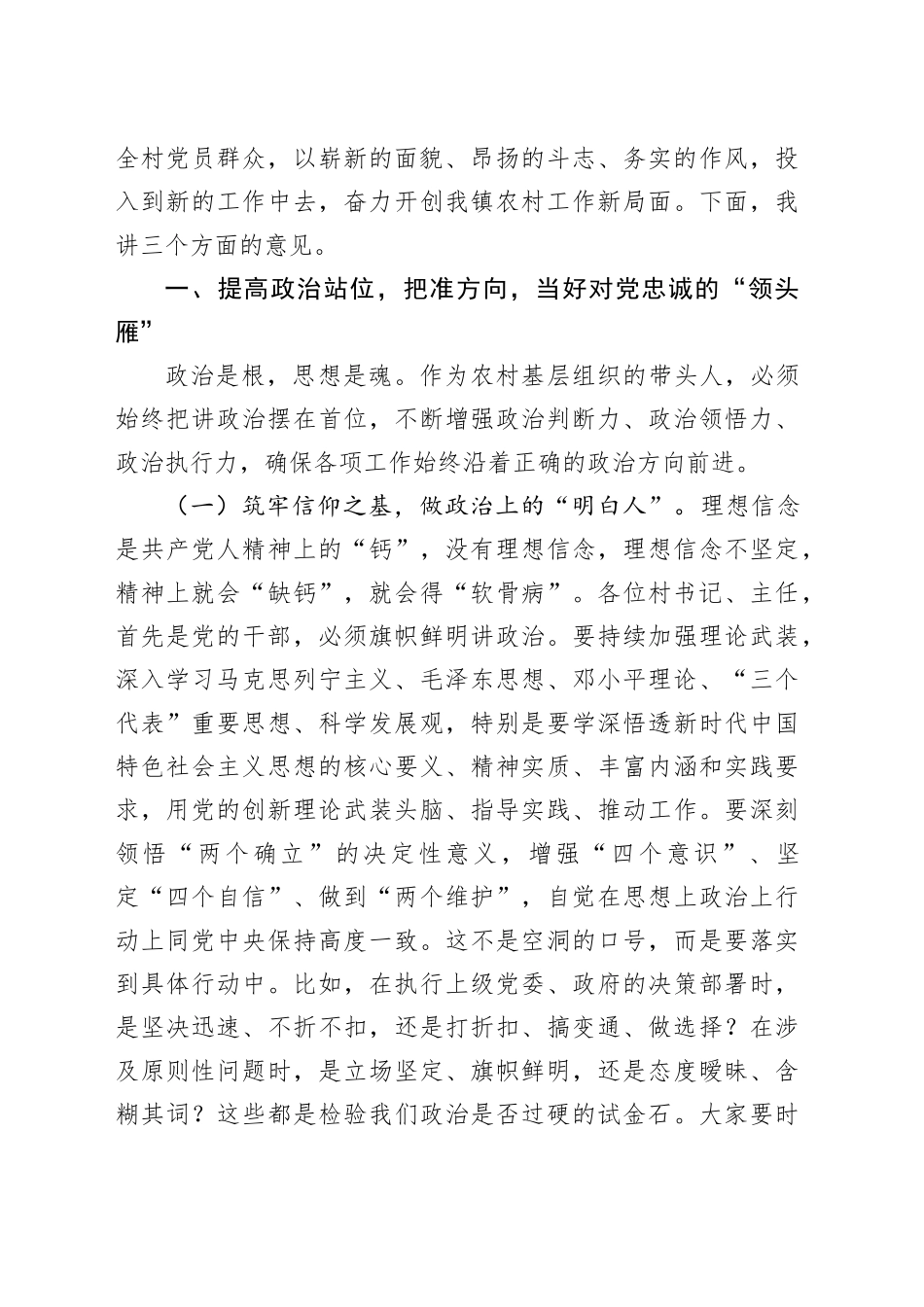 镇党委书记在村两委换届集体谈话会上的讲话_第2页