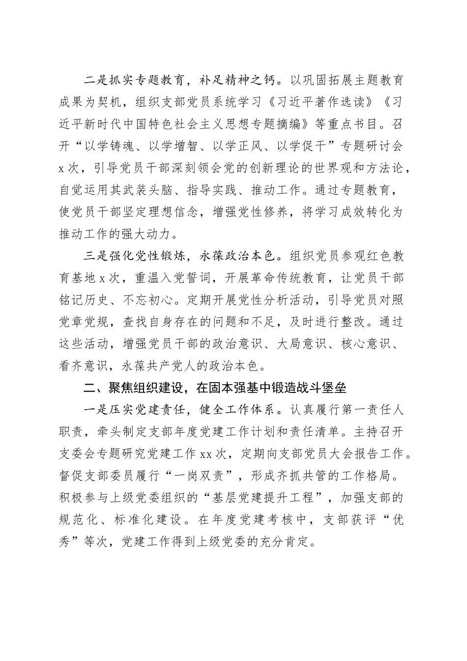 2025年度基层党支部书记抓基层党建工作述职_第2页