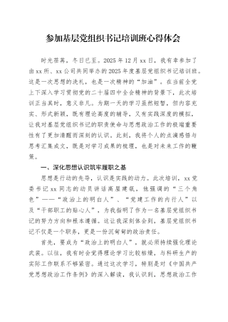 参加基层党组织书记培训班心得体会