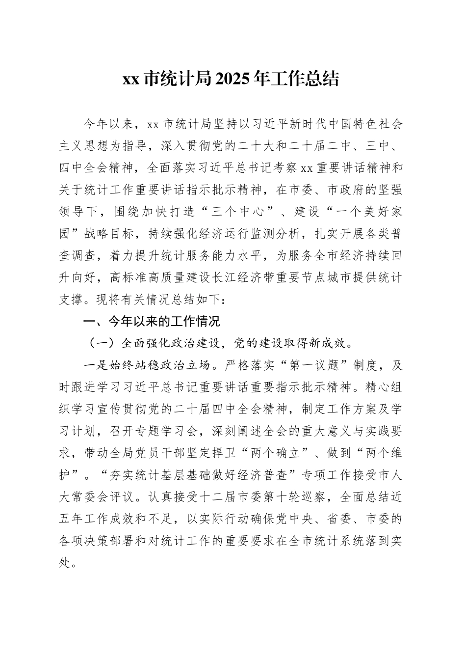 市统计局2025年工作总结_第1页