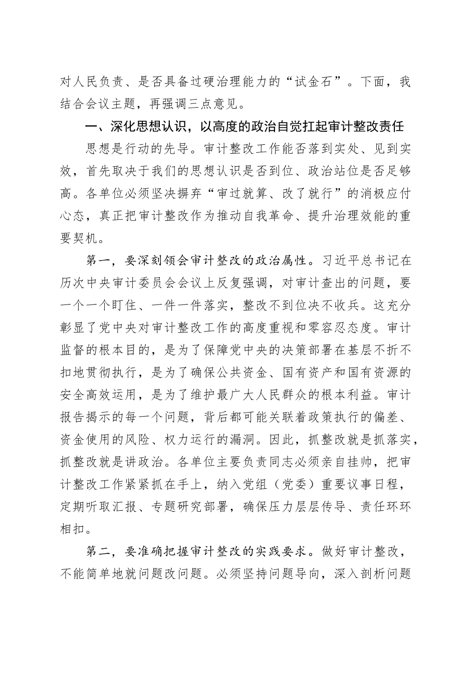 在XX示范区审计整改工作会议上的讲话_第2页