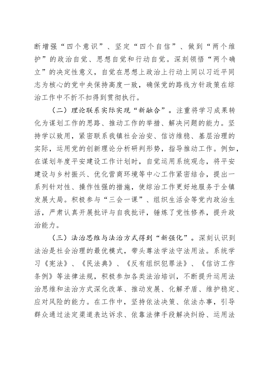 镇综治办副科级专职副主任2025年度个人述职报告_第2页