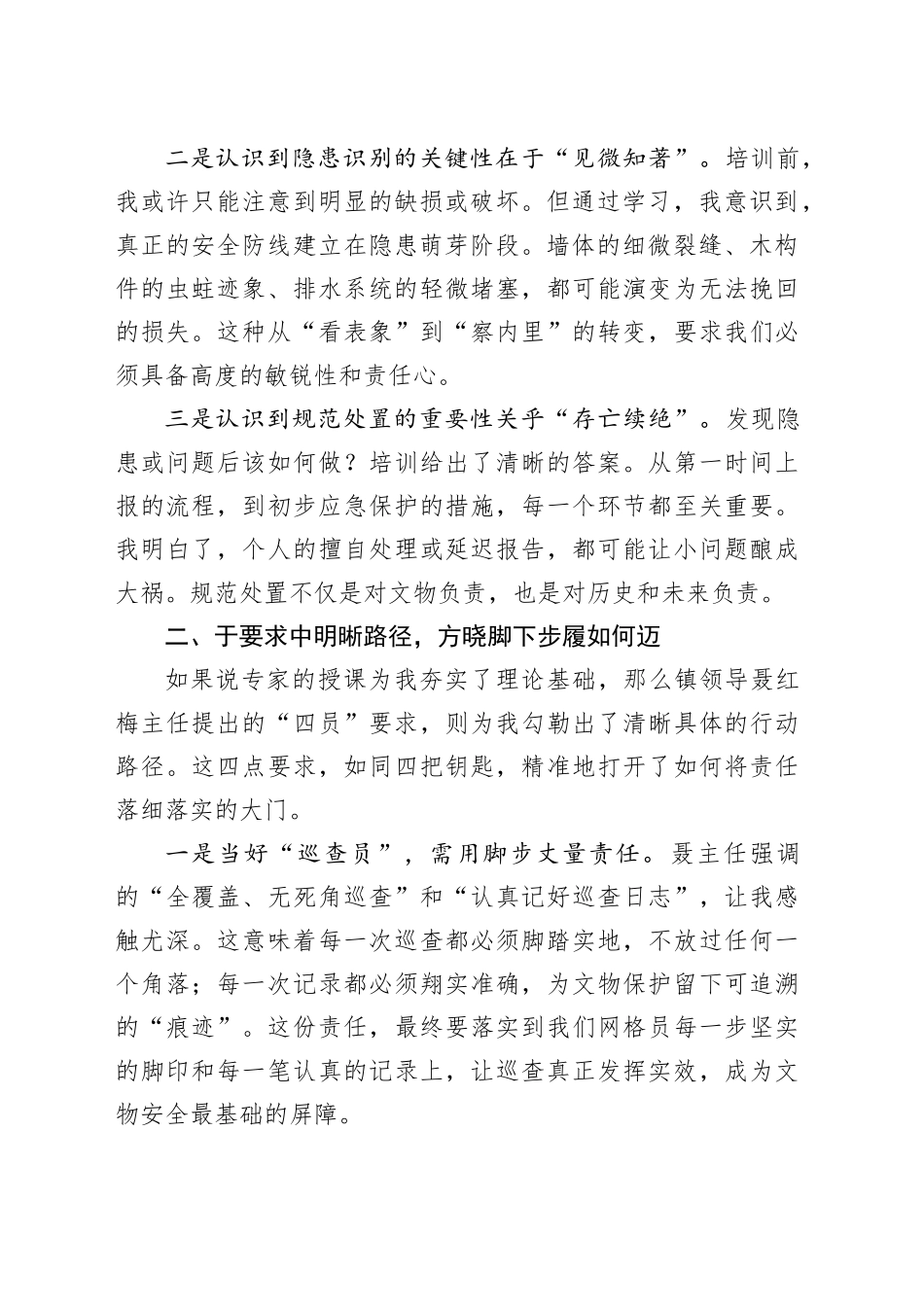 参加文物保护安全工作培训心得体会_第2页