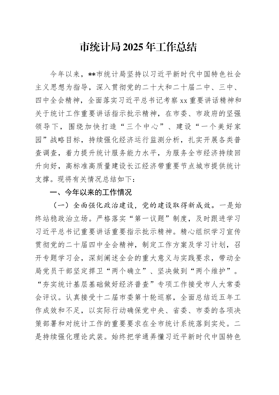 市统计局2025年工作总结_第1页