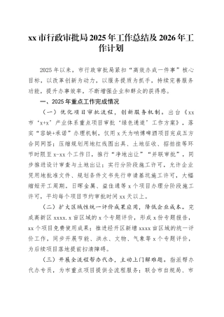 市行政审批局2025年工作总结及2026年工作计划