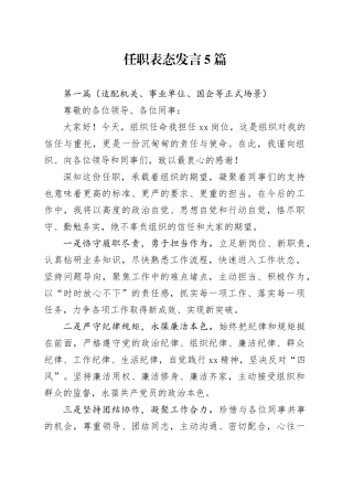 任职表态发言5篇