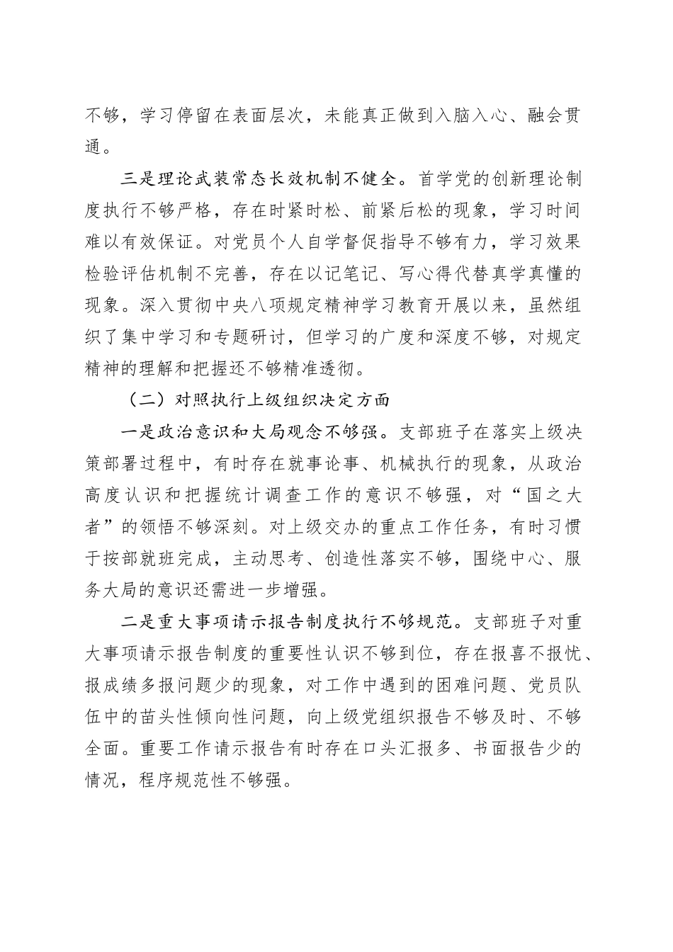 XX调查队党支部2025年度组织生活会班子对照检查材料20260310_第2页