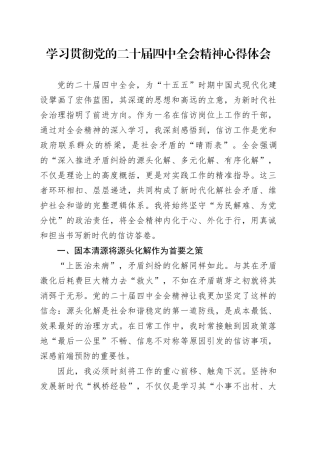 学习贯彻党的二十届四中全会精神心得体会