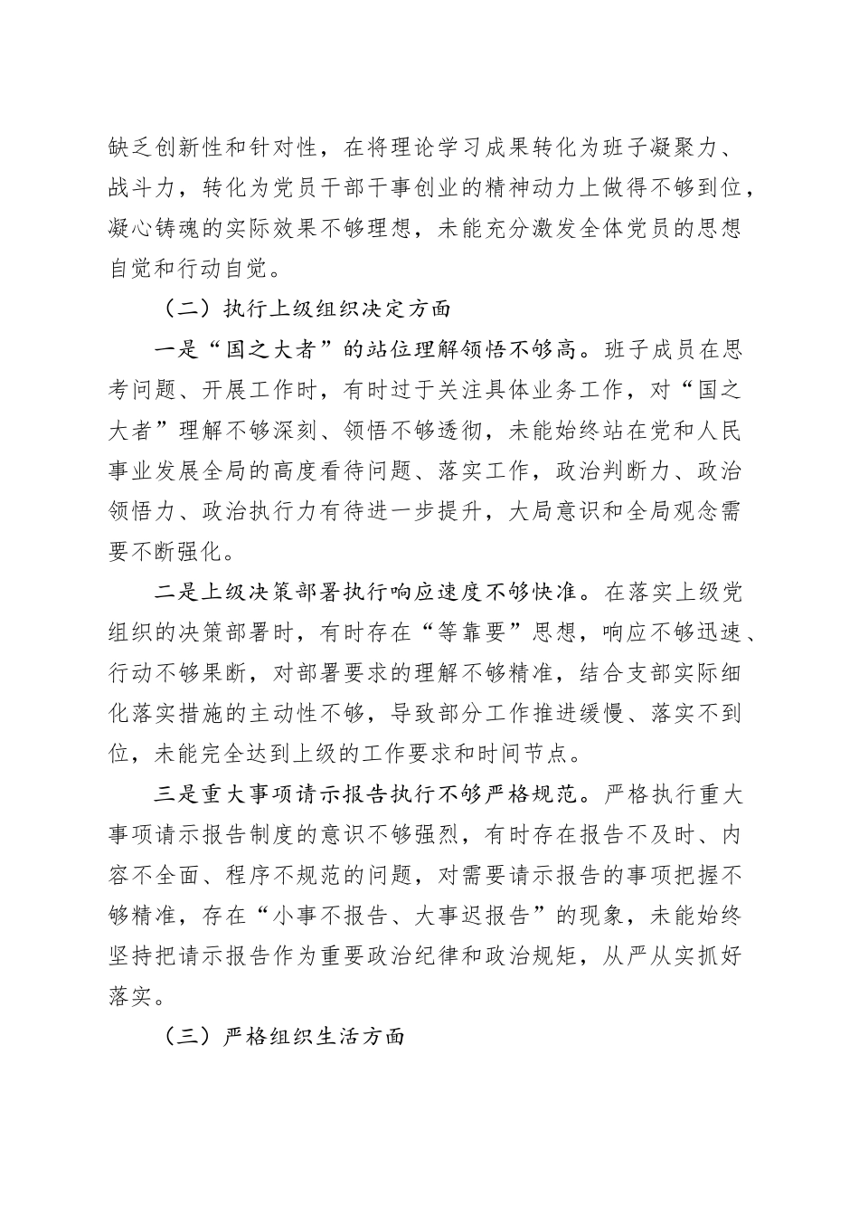 党支部班子2025年度组织生活会对照检查材料（6个方面）20260401_第2页